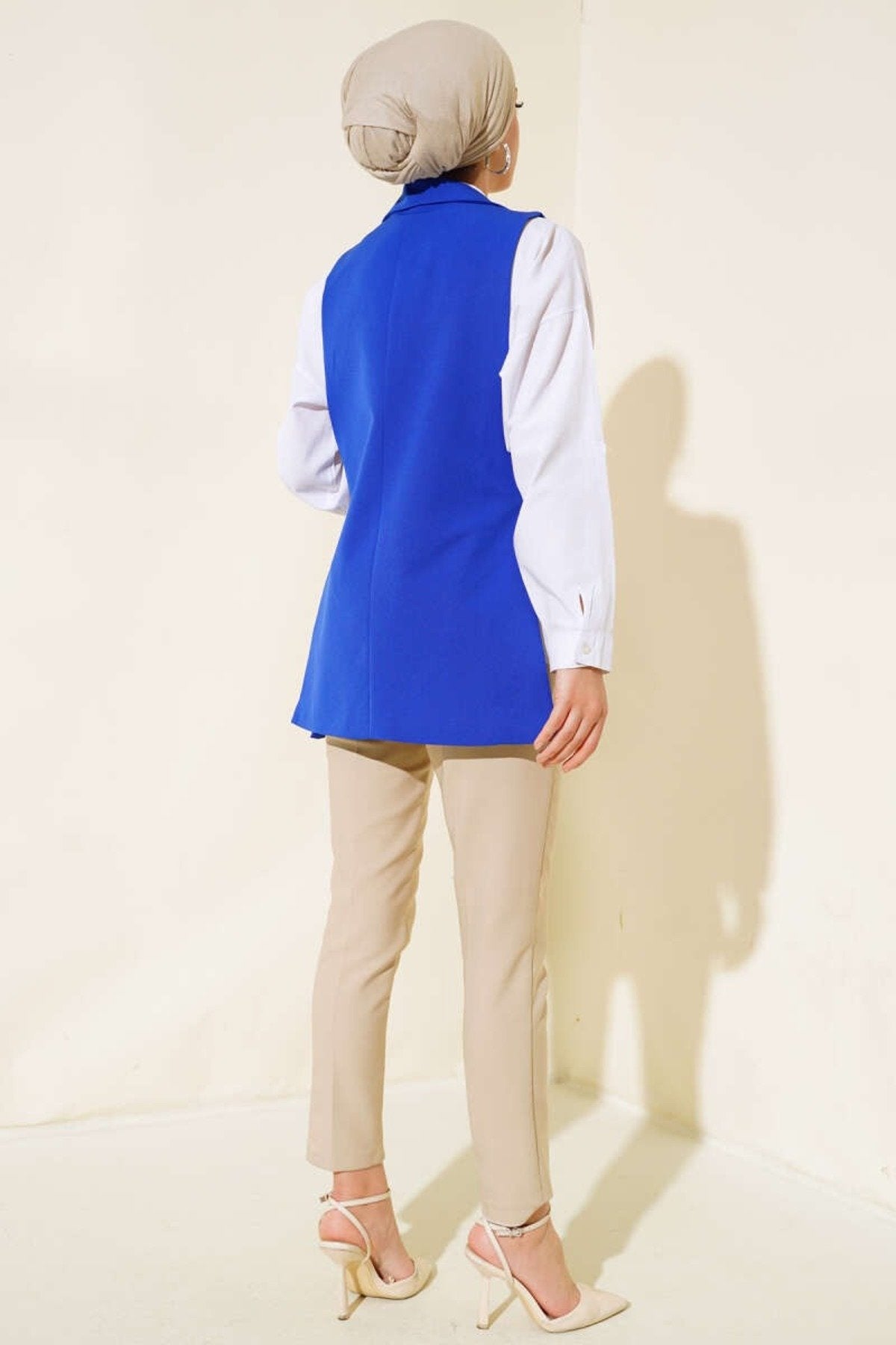 Kadın Yeni Sezon Tesettüre Uygun Yandan Tokalı Blazer Şık Ceket