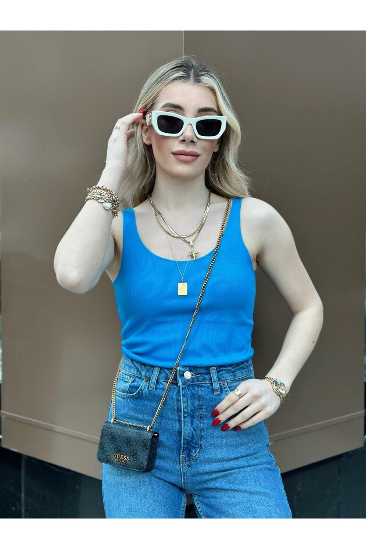 Kadın Askılı Triko Atlet Bluz