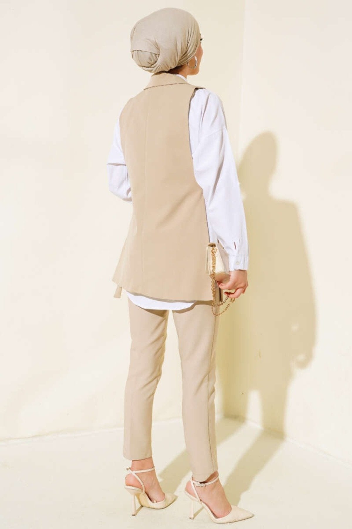 Kadın Yeni Sezon Tesettüre Uygun Yandan Tokalı Blazer Şık Ceket